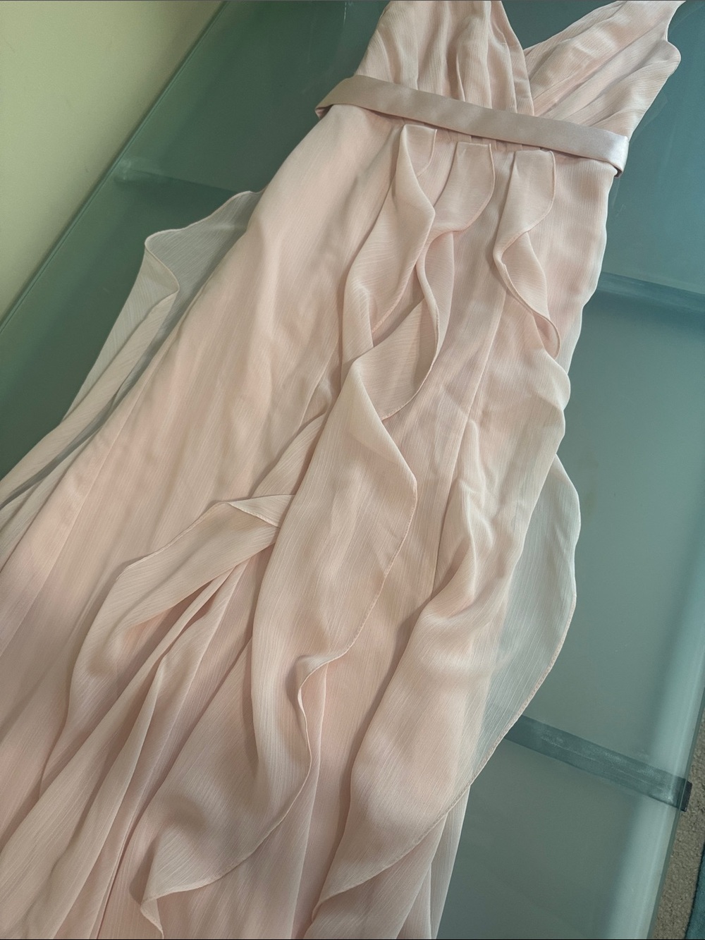 WHITE By Vera Wang in BLUSH Backless Maxi Gown Size 4 Romantic Wedding Guest - Picture 6 of 11